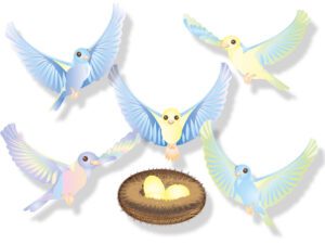 voorjaarsvogels magneten Valentine's Forest