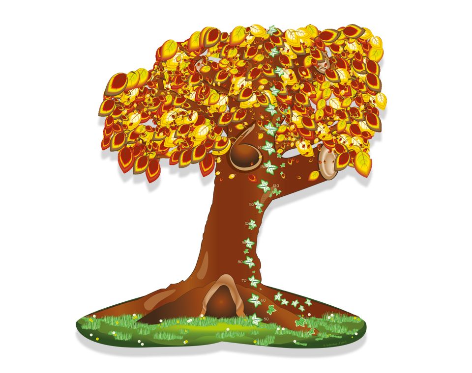 herfstboom met groeimeter