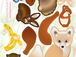 Muurstickers Bosdieren Maat L