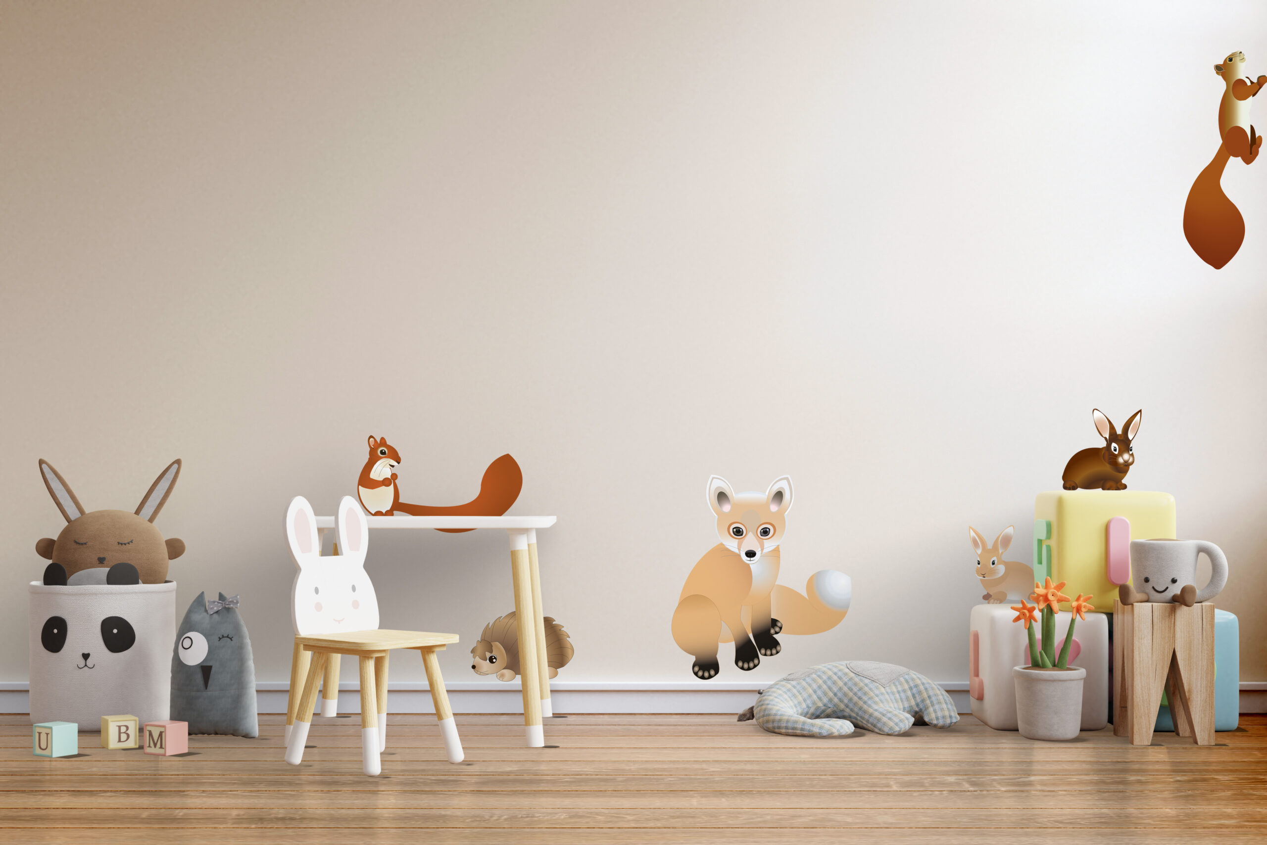 Muurstickers set bosdieren M Muurstickers set bosdieren M