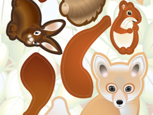 Set muurstickers bosdieren maat M