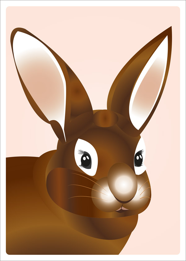 konijn donker bruin a4 dierenposter set
