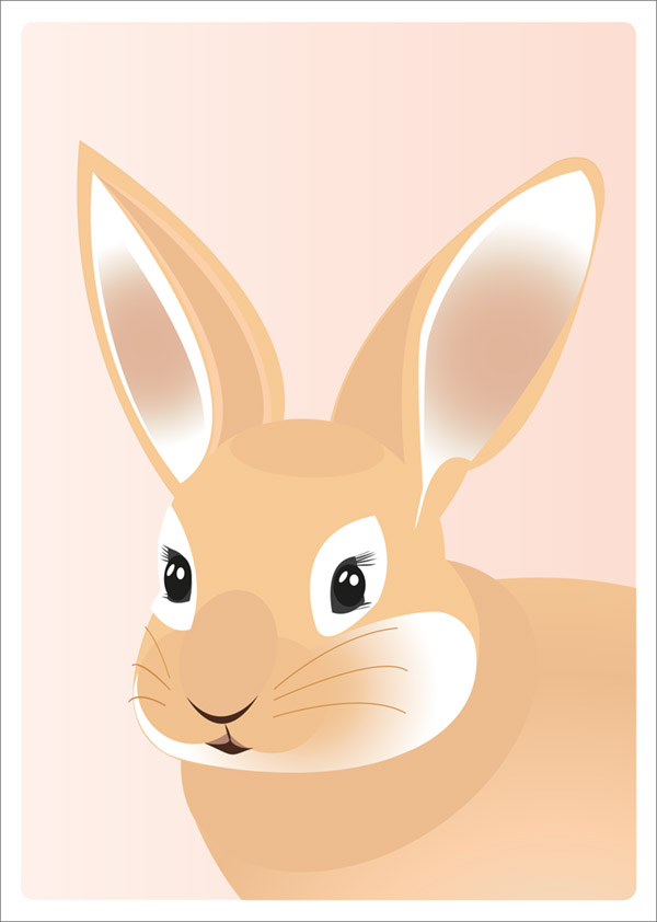 konijn lichtbruin a4 dierenposter set