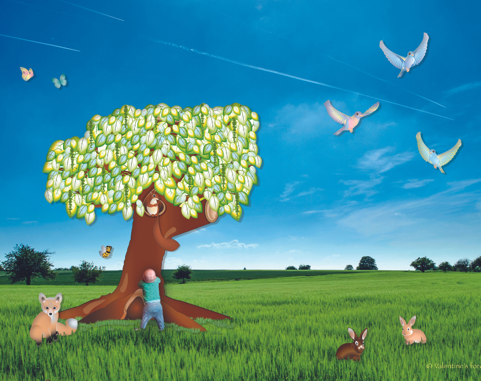 Zomerposter voor de baby- en kinderkamer